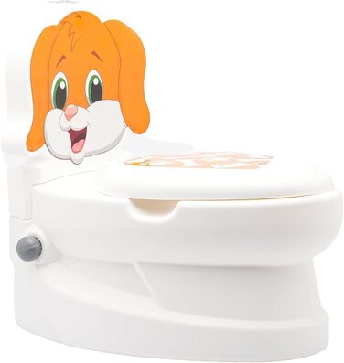 Горщик для дітей від 18 місяців Дитячий туалет білий з мотивом собаки зі знімним горщиком Дитячий туалет зі звуком змиву Дитячий г