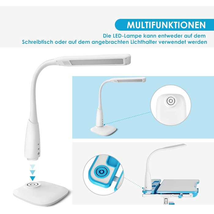 Дитяча парта JOYLDIAS регульована по висоті, шкільна парта молодіжна з лампою, дитяча парта зі стільцем і шухлядою вкл. безкоштовн