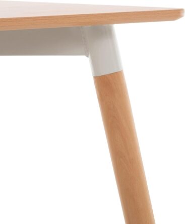 Кухонний стіл CLP Viborg I Обідній стіл у скандинавському дизайні для вітальні зі стільницею з МДФ I Каркас з бука, регульовані захисні накладки на підлогу, колір натуральний, розмір 80 см x 80 см