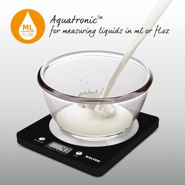 Цифрові кухонні ваги Salter 1036 BKSSDR - 5 кг, функція обнулення/тари з високоточним датчиком, легко миється, кругла платформа з