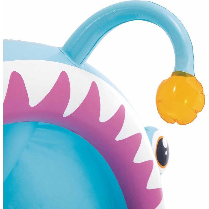 Надувний дитячий басейн Intex Angler Fish, 127 x 102 x 86 см, з сонцезахисним тентом, м&39яке дно, 3D-дизайн, 45 л, для дітей віком 1-3 років, міцний вініл (58400)