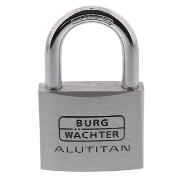 Замок навісний Burg-Wchter Alutitan 770 50 SB, алюмінієвий, дужка 8 мм, висота дужки 50 мм, 2 ключі в комплекті