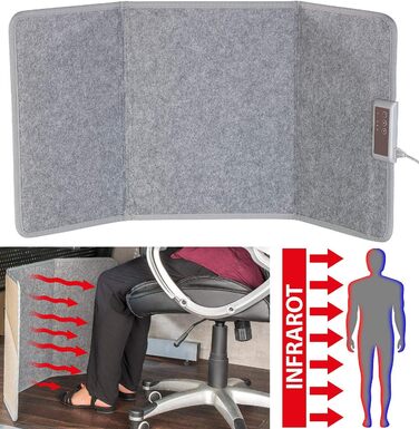Інфрачервона нагрівальна панель Sichler для побутової техніки Складана інфрачервона нагрівальна панель далекого діапазону, до 65 C, 165 Вт, розмір M (Складана нагрівальна панель, міні-інфрачервоний обігрівач, килимок для підлоги з підігрівом)