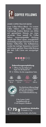 Капсули Coffee Fellows Blend Caf Crme, сумісні з K-fee та Tchibo Cafissimo*, шоколадно-горіхові смаки, 120 кавових капсул