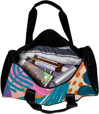 Спортивна сумка, маленька дорожня сумка, сумка для йоги, абстрактне тропічне листя, сумка для фітнесу на відкритому повітрі, ручна поклажа