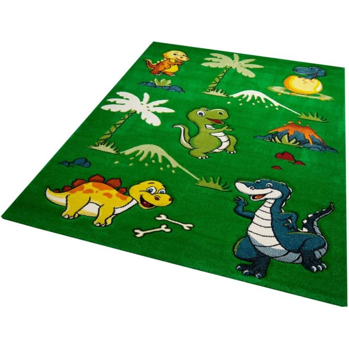 Дитячий килим динозаври дитяча кімната килим динозаври зелений розмір 200 х 290 см