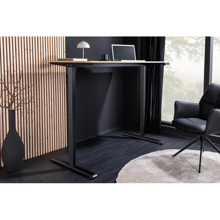 Стіл з регульованою висотою Дубовий стіл - 160 см - Натуральний - Дуб з чорними металевими ніжками Натуральний 160 см