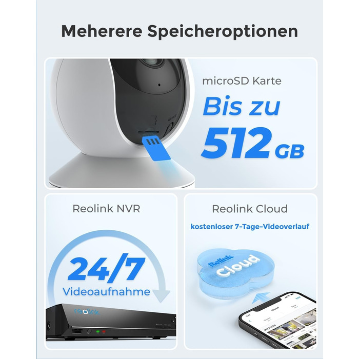 Внутрішня панорамна IP-камера Reolink Wi-Fi, 2K 3MP камера для собак і домашніх тварин, внутрішня камера спостереження Wi-Fi 2,4 ГГц, двостороннє аудіо, радіоняня з виявленням людини/домашньої тварини, E1