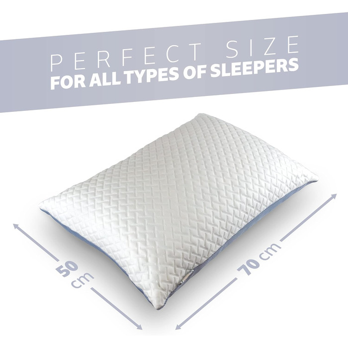 Ортопедична подушка преміум-класу 50x70 см, подушка з лускатками піни з ефектом пам&39яті, ергономічна підтримка шиї, подушка для сну на боці, подушка для сну на спині, подушка для підтримки плечей, чохол, який можна прати