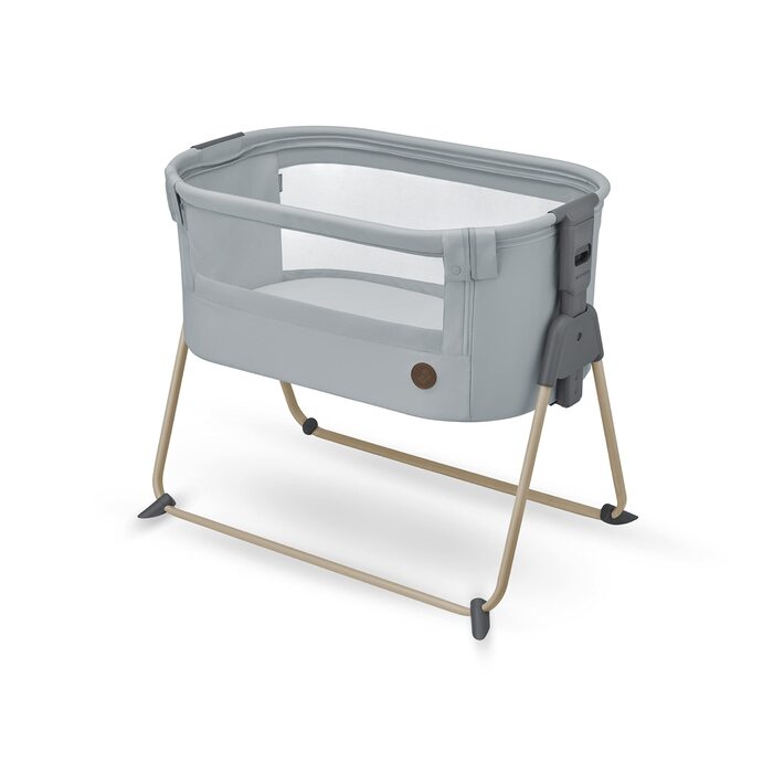 Ліжечко-тумбочка Maxi-Cosi Tori 2-в-1, ліжечко, від 0 до приблизно 6 місяців, 0-9 кг, компактно складається, легка, 5 регулювань висоти, портативне ліжечко-тумбочка з дихаючою сітчастою тканиною, колір Beyond Grey