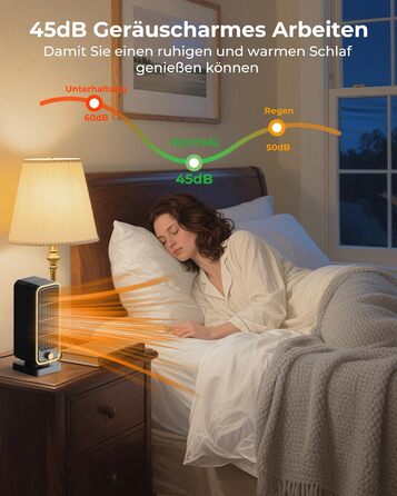 Енергозберігаючий, невеликий, тихий електричний обігрівач - керамічний PTC швидкого нагріву потужністю 900 Вт, 3-швидкісний кнопковий настільний обігрівач із захистом від перекидання для офісу, спальні, ванної кімнати, чорний