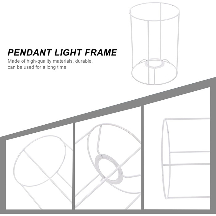 Каркас абажура Металева тканина Абажур Рама DIY Біла залізна лампа Клітка Циліндр Абажур Матеріал для виготовлення підвісного світла Люстра Приліжковий світильник Захисний чохол Аксесуари Циліндр 14 x 14 x 20 см