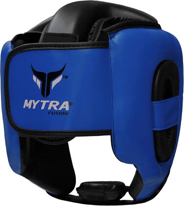 Боксерський шолом Mytra Fusion з регульованим ремінцем, підходить для MMA, муай-тай, спарингу, бойових мистецтв, карате, синій/чорний, розмір S/M