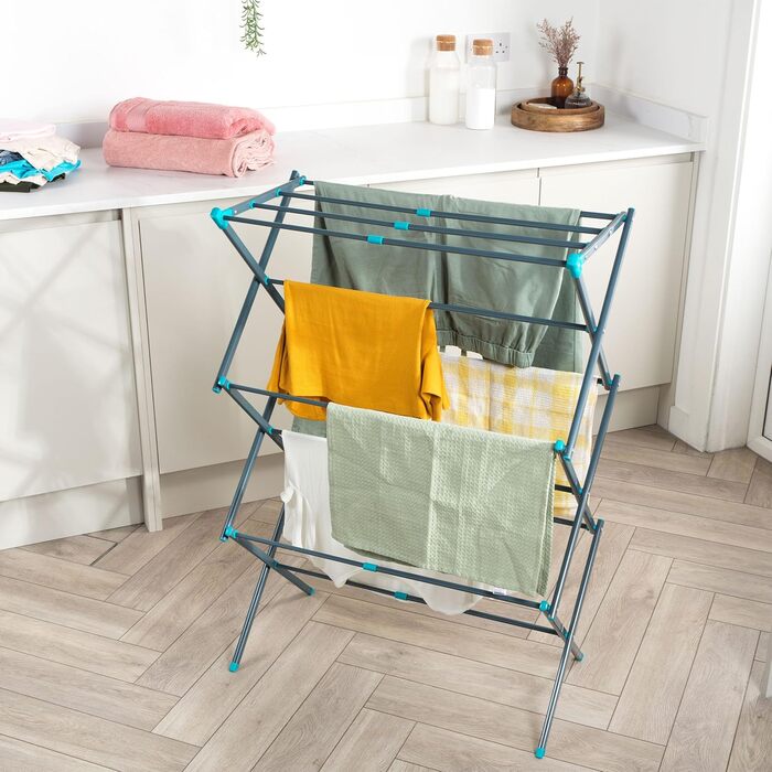 Висувна вішалка для одягу Beldray LA077615EU7 - вішалка для одягу з 3 рівнями, довжина сушіння 7 м, максимальне навантаження 7 кг,