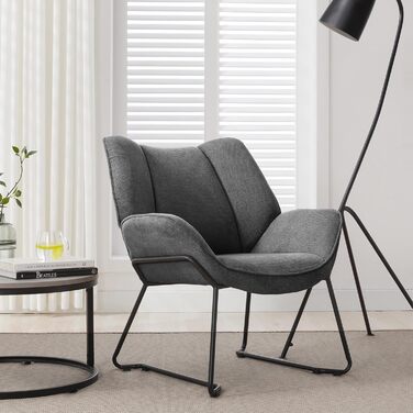 Сучасне крісло-гойдалка, реклайнер, диван-гойдалка з подушками, крісло для читання, балконний диван, пелюсткоподібний з підлокітниками, невеликий диванчик, крісло-косметика, ергономічне крісло, 72 x 67 x 80 см (сірий)