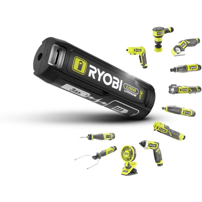 Акумуляторний прожектор RYOBI 4 V USB-LITHIUM RLA4-0, 300 люмен, без акумулятора та зарядного пристрою