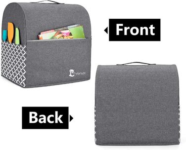 Чохол Yarwo сумісний з аксесуарами для кухонного комбайна Kitchen Aid, захисний чохол з верхньою ручкою для кухонного комбайна та аксесуарів, сірий з ромбоподібним візерунком підходить для 4.3 л і всіх кухонних комбайнів 4.8 л сірий з ромбоподібним візеру