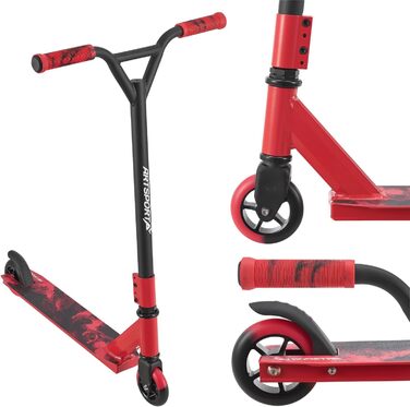 Трюковий самокат ArtSport з керуванням на 360, кулькові підшипники ABEC 9, 100 мм PU колеса та клейка стрічка, веселий самокат для