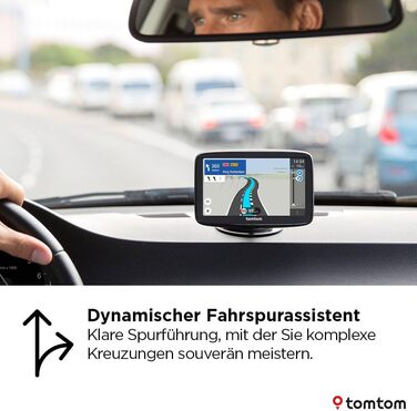 Навігаційна система TomTom Car Sat Nav GO Advanced (6-дюймовий екран, система уникнення заторів завдяки TomTom Traffic, оновлення карт світу, оновлення через Wi-Fi, система динамічного утримання смуги руху, вбудоване, двостороннє кріплення)