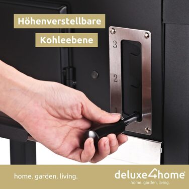 Візок для барбекю XXL мангал для вугілля з кришкою I Висувний мангал з бічною полицею I вкл. рукавичку для барбекю I Висувна підст