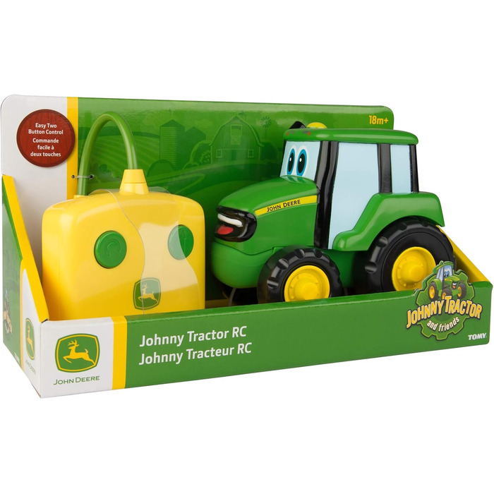 Іграшковий трактор John Deere 'Johnny Tractor зеленого кольору, дитячий трактор на дистанційному управлінні з пластику, від 18 місяців, для гри та колекціонування, дитячі машинки, для приміщення та вулиці, іграшка для хлопчиків Трактор на дистанційному уп