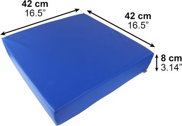 Протипролежнева подушка сидіння для інвалідних візків (42 x 42 x 8 см), ортопедична, з піни з ефектом пам&39яті, синя - Зроблено в Європі