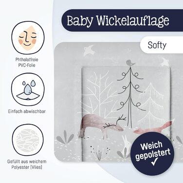 Пеленальний килимок Julius Zllner Softy 85x75 см - пеленальний килимок - водонепроникний і витирається - зроблено в Німеччині - Oe