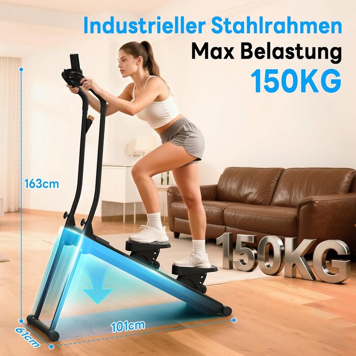 Магнітний степер HXD-ERGO 2025 для домашнього використання, тихий складаний степер для сходів з регульованою рамою та кутом нахилу педалей, домашній тренажер для тренувань усього тіла (темно-сірий)