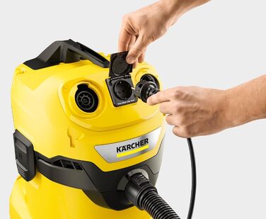 Пилосос для сухого та вологого прибирання Krcher WD 4 P V-20/5/22, пластиковий контейнер, жовтий кабель 5 м, всмоктувальний шланг