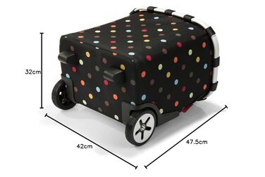 Портативна сумка-візок для покупок зі стійким алюмінієвим каркасом, плечовим ременем та знімною сітчастою внутрішньою кишенею Виготовлена з водовідштовхувального матеріалу, обєм 40 л, Dots