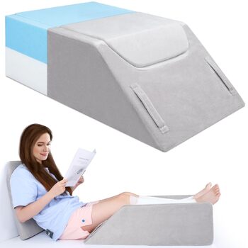 Подушка для підняття ніг INFANZIA з піни з ефектом пам&39яті, ергономічна подушка для підняття ніг, підйом стоп, подушка для підтримки колін, подушка для лімфодренажу для полегшення двоногості (з обох боків)