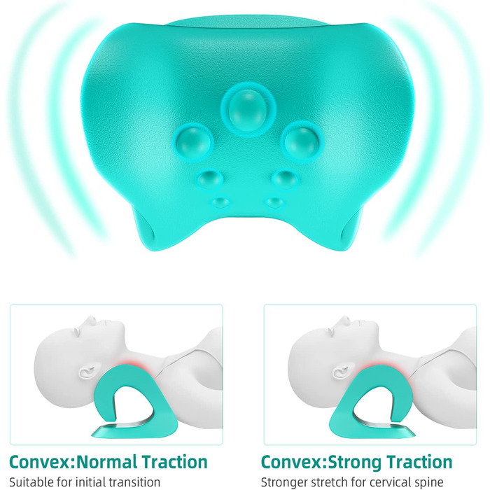 Релаксатор для шиї та плечей Koikey, Тяга для шиї, Тракційна подушка, Подушка для мануальної терапії для полегшення болю та вирівнювання шийного відділу хребта, Розтяжка шиї (зелений)