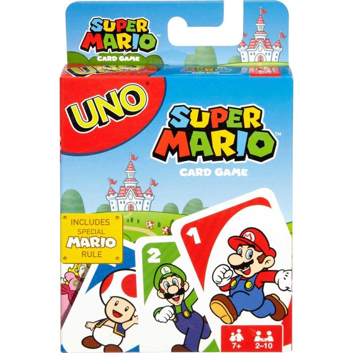 Карткова гра UNO Super Mario, підходить для 2-10 гравців, карткові ігри та дитячі ігри від 7 років Базовий набір Super Mario Bros,