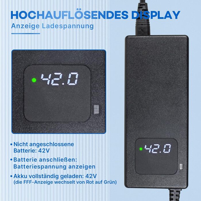 Зарядний пристрій 42 V 2 A для електроскутерів та електровелосипедів