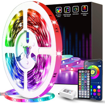 Світлодіодна стрічка Tenmiro RGB світлодіодна стрічка з пультом дистанційного керування та керуванням APP, синхронізована з музикою світлодіодна стрічка з регулюванням яскравості та зміною кольору, підходить для кімнати, дому, вечірки, святкового оформлен