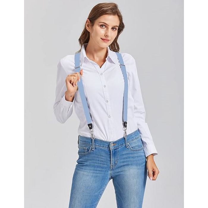 Підтяжки Ausukler Extra Strong 2,5 см з карабін-гачками світло-блакитний