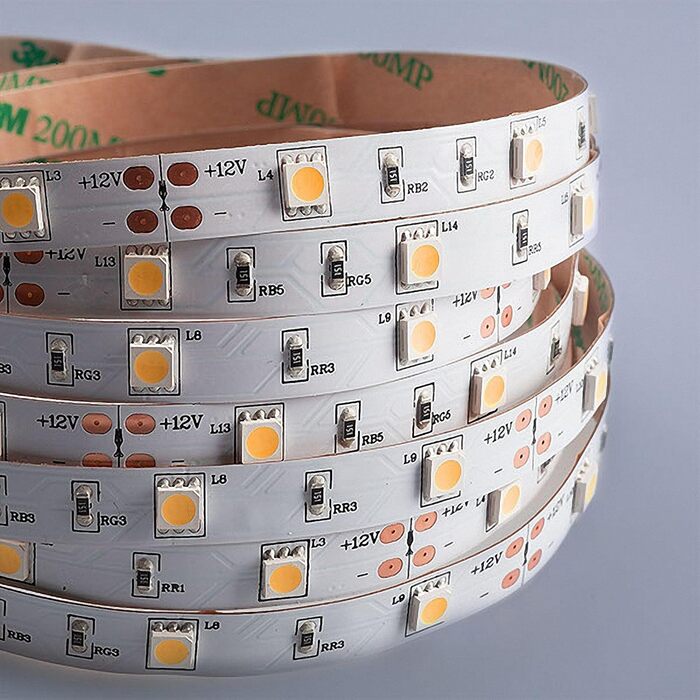 Світлодіодна стрічка Mextronic 5050, тепле біле світло (2700K), 36W, 500 см, 12V, IP20