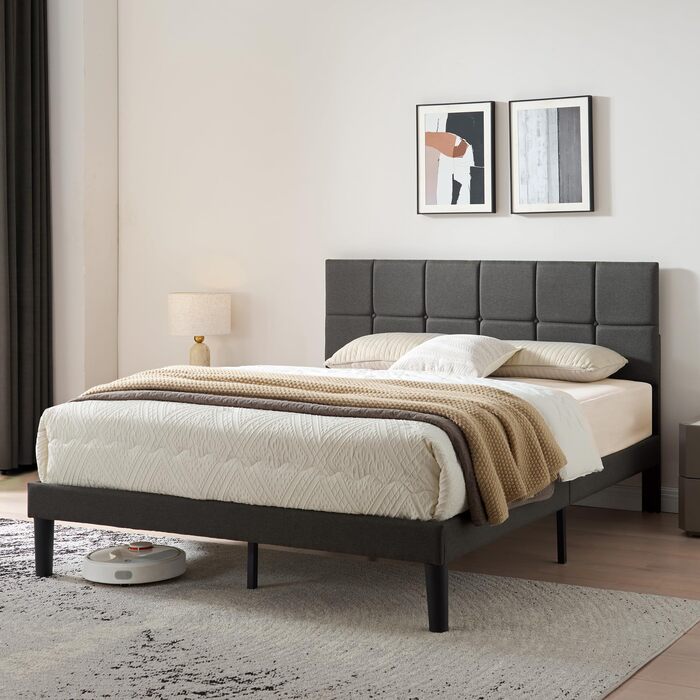 М&39яке ліжко Z-hom 120x200 см, двоспальне ліжко, висота 32,5 см, дерев&39яна основа, узголів&39я з регульованою висотою, компактна упаковка та легке складання 120*200 см