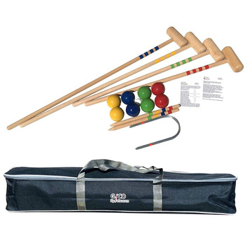 Набір для крокету та бочче GICO KROBOC XL, веселі ігри для дітей та дорослих, з високоякісними компонентами з масиву дерева, 3109
