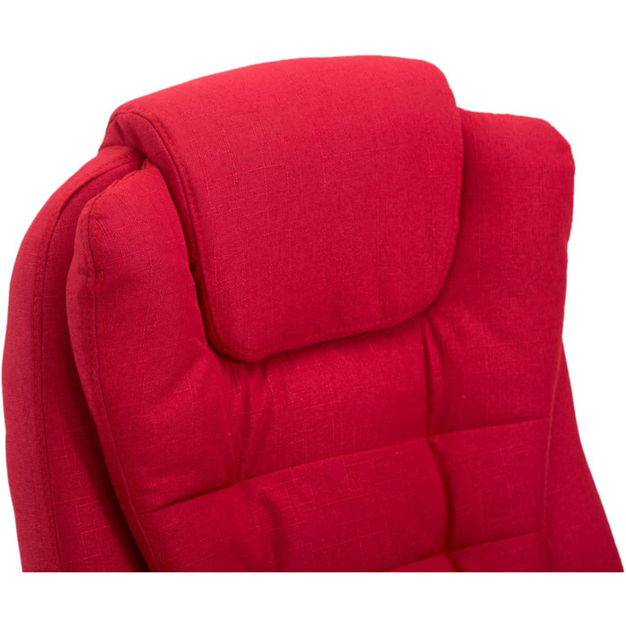 Крісло керівника CLP XXL Thor з тканинною оббивкою, максимальне навантаження 150 кг, офісне крісло з підлокітниками, регульована висота, обертове крісло з товстою оббивкою, колір червоний