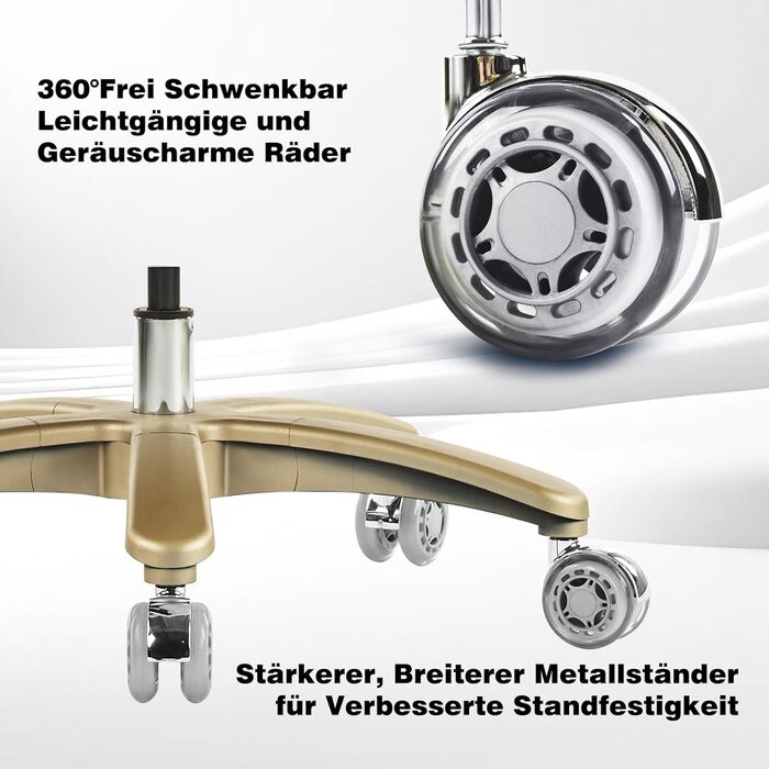 Ергономічне офісне поворотне крісло Hellove з пневматичною поперековою опорою, стілець зі штучної шкіри з підставкою для ніг, функцією нахилу та повороту, шумопоглинаючі колеса, чорний колір