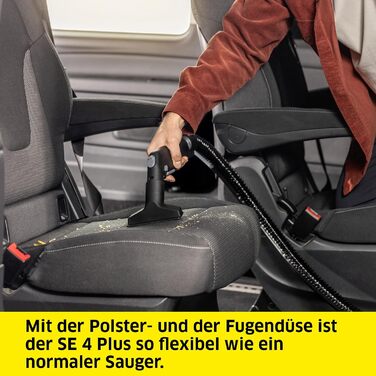 Миючий пилосос Krcher SE 4 Plus (гнучкий шланг 2-в-1), радіус дії 8 м, 1000 Вт, бак для чистої/брудної води 4 л, 1.081-170.0, біли