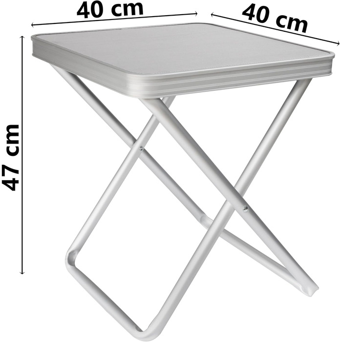 Алюмінієвий стілець зі стільницею з МДФ та підносом, 40x40x47 см. Складаний алюмінієвий стілець, кемпінговий стілець, рибальський стілець, кемпінговий стіл, стіл для кемпера, стіл для каравану, складаний, зручний бічний столик. 1