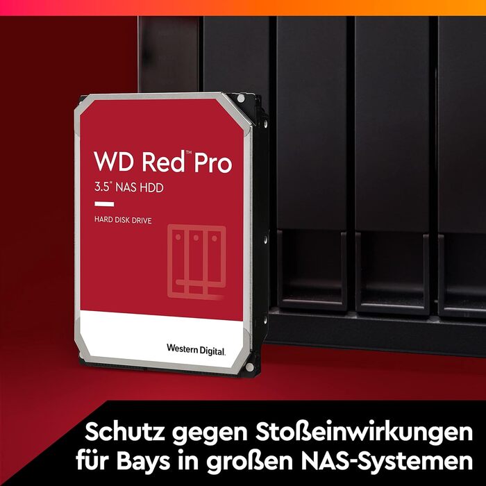 Внутрішній жорсткий диск WD Red Pro 16TB NAS 3,5 дюйма клас 7200 об/хв, SATA 6 Гбіт/с, CMR, 512 МБ кешу, версія 2025, 16 ТБ