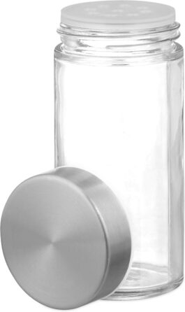 Карусель для спецій Relaxdays з 20 баночками для спецій, обертається на 360, контейнери для спецій для посипання, висота 34,5 см, нержавіюча сталь, срібло