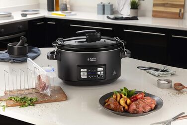 Мультиварка Russell Hobbs 3-в-1 мультиварка, су-від, жаровня датчик температури ядра важка керамічна каструля на 6,5 л для оптимал