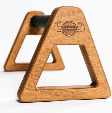 Дерев&39яні паралелети WOODPOWER PowerBars для віджимань, дерев&39яні ручки для віджимань, стійка на руках, йога та калістеніка, нековзні, для використання в приміщенні та на вулиці, безпечні для суглобів, тренування з власною вагою XL, коричневі