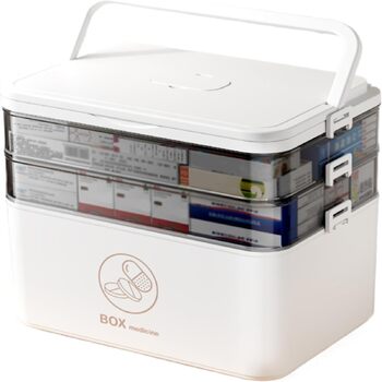 Багатофункціональна 3-рівнева коробка для зберігання з двома знімними лотками, маленька, для подорожей, портативна ручка, високоякісний пластик, органайзер, для дому, багато місця, для художнього приладдя, косметики