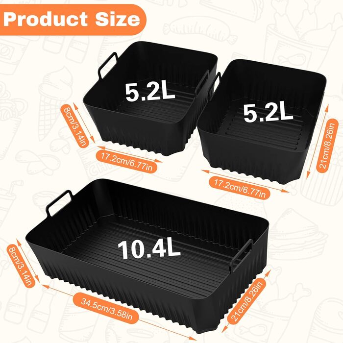 Аксесуари для фритюрниці Ninja Foodi Flexdrawer 10.4 л AF500DE.3 шт. Аксесуари для мультипечі з силіконовою формою для Ninja AF500EU