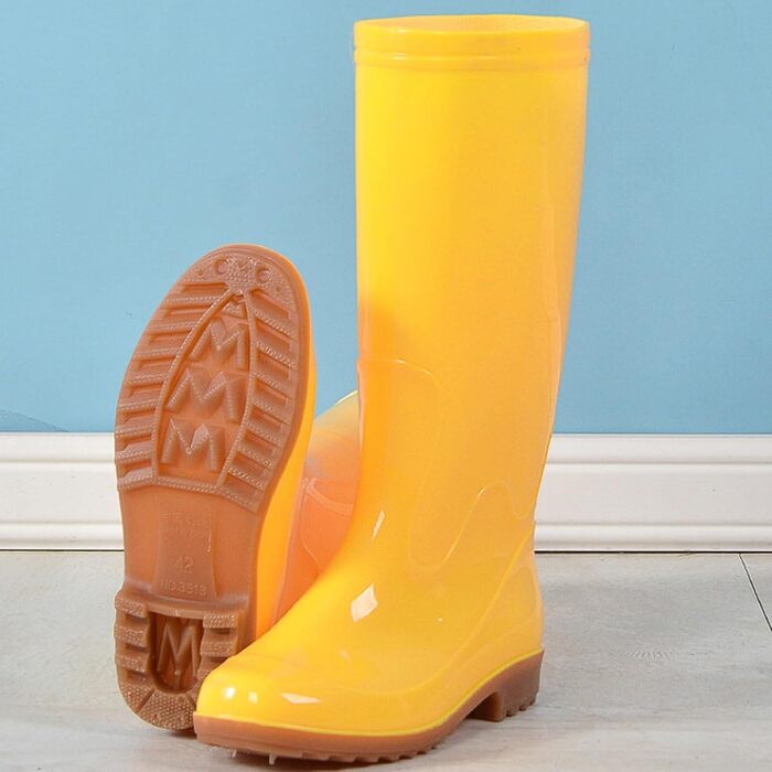 Чоловічі гумові чоботи з високим, середнім та коротким верхом, нековзні робочі чоботи з ПВХ з м&39якою підошвою, жовто-білі гумові чоботи Yellow 1 32 EU